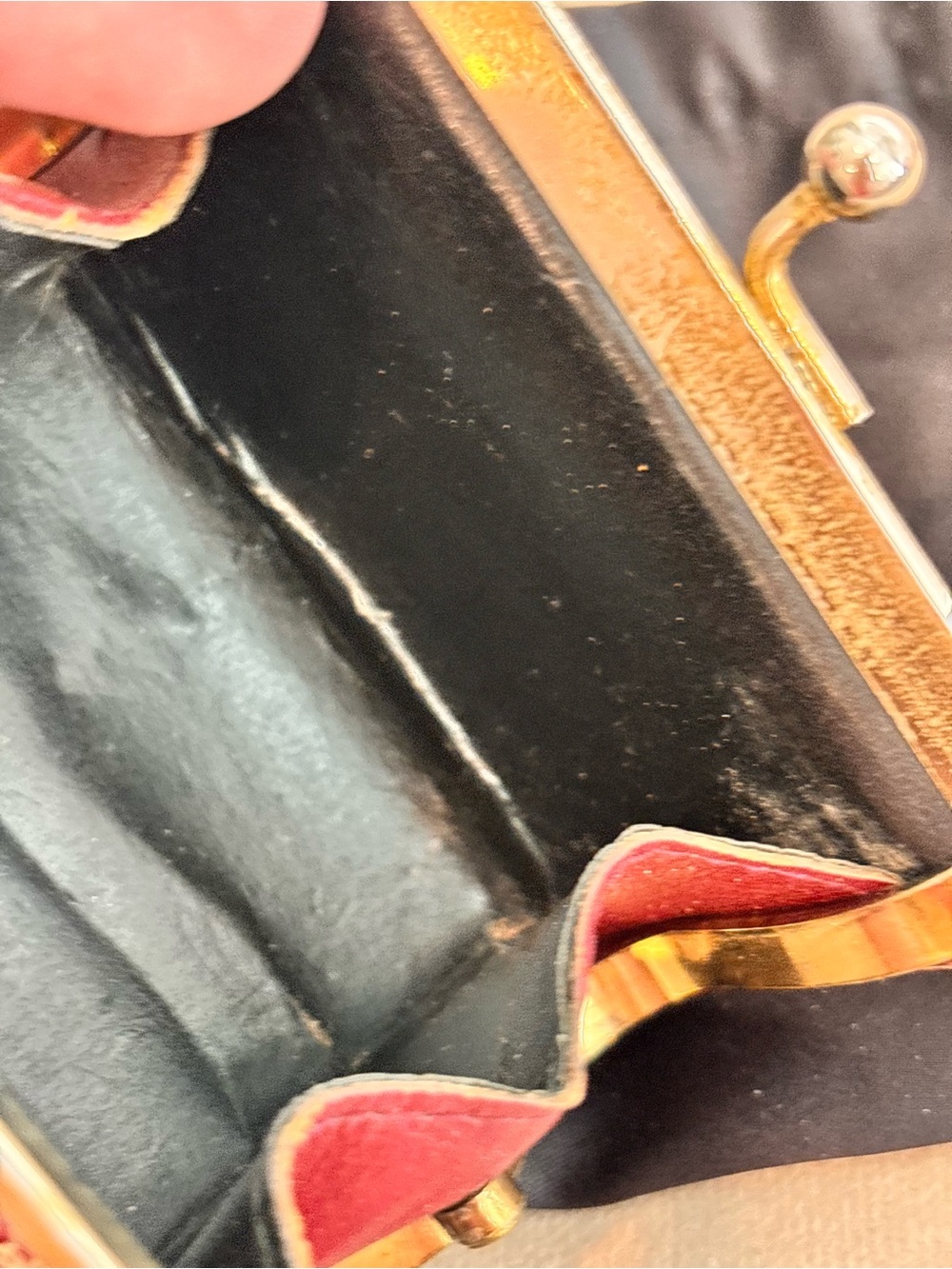 Christian Dior RARE Vintage 1970’s Oblique Monogram Kiss Lock Coin Poin Purse - Picture 13 of 16